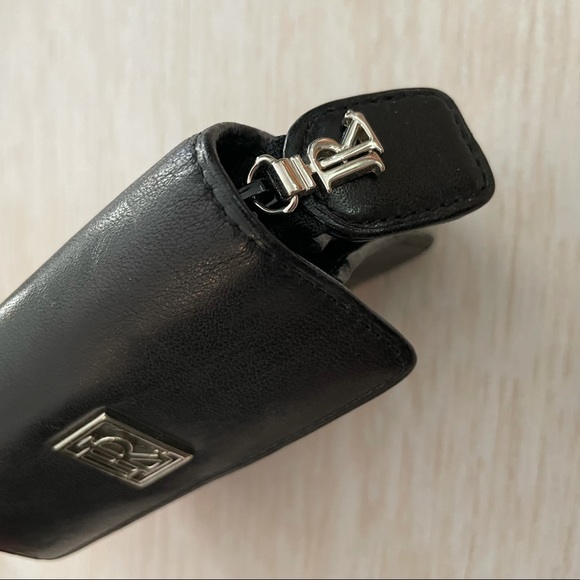 Black Ralph Lauren leather coin purse key ring - Picture 3 of 8